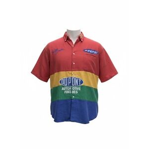 VTG Jeff Gordon 50th Ann NASCAR Dupont Rainbow XL Jeff Hamilton Button Up Shirt